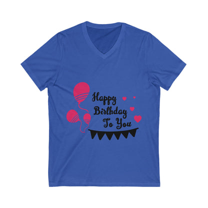 Birthday Unisex Short Sleeve V-neck Tshirt