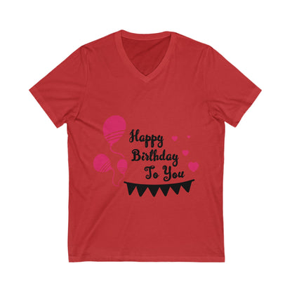 Birthday Unisex Short Sleeve V-neck Tshirt