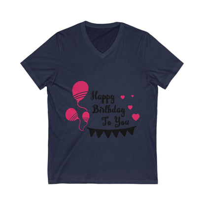 Birthday Unisex Short Sleeve V-neck Tshirt
