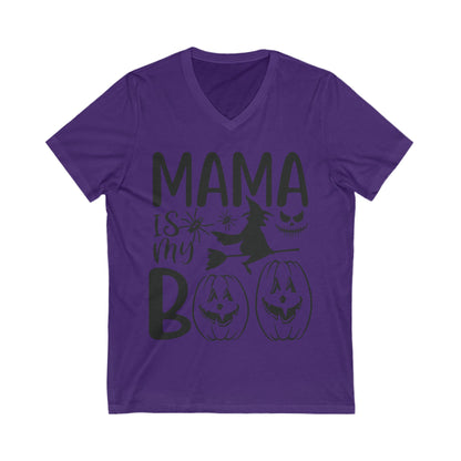 Mama Is My Boo Unisex Short Sleeve V-neck Tshirt