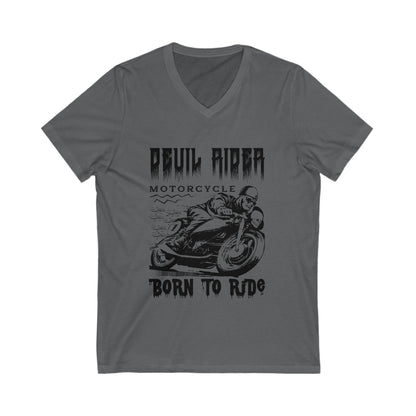 Devil Rider Unisex Short Sleeve V-neck Tshirt