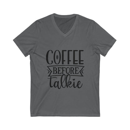 Coffee Before Talkie Unisex Short Sleeve V-neck Tshirt
