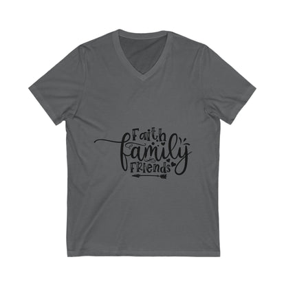 Faith Family Friends Unisex Short Sleeve V-neck Tshirt