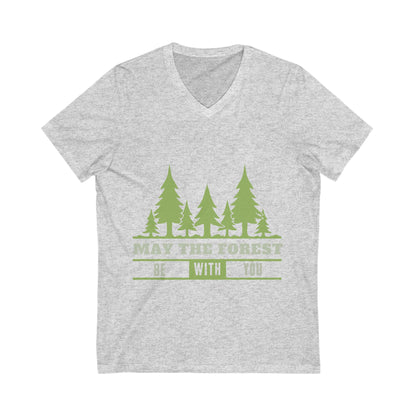 May The Forest Be With You Unisex Short Sleeve V-neck Tshirt