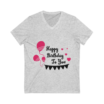 Birthday Unisex Short Sleeve V-neck Tshirt