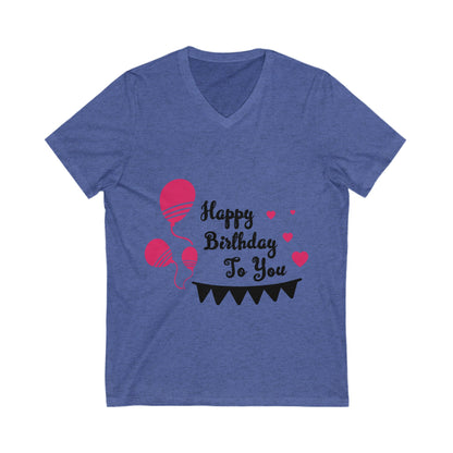 Birthday Unisex Short Sleeve V-neck Tshirt