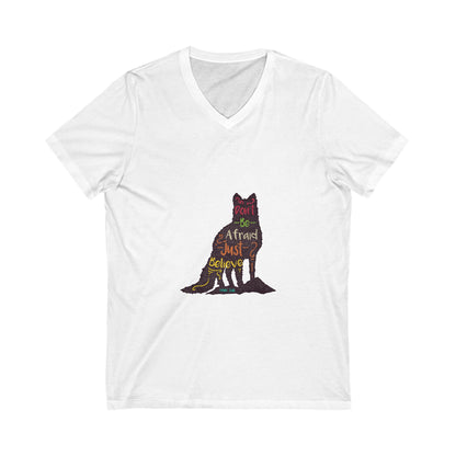 Don'T Be Afraid Just Believe Unisex Short Sleeve V-neck Tshirt
