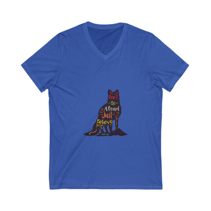 Don'T Be Afraid Just Believe Unisex Short Sleeve V-neck Tshirt