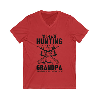 I'M A Hunting Grandpa Unisex Short Sleeve V-neck Tshirt