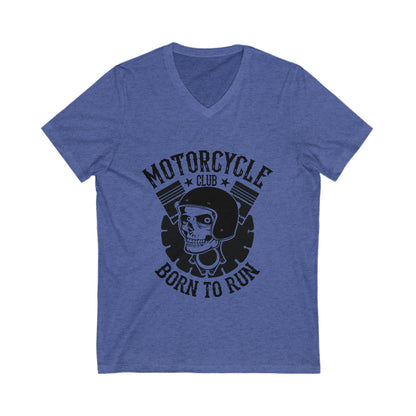 Motorcycle Club Born To Run Unisex Short Sleeve V-neck Tshirt
