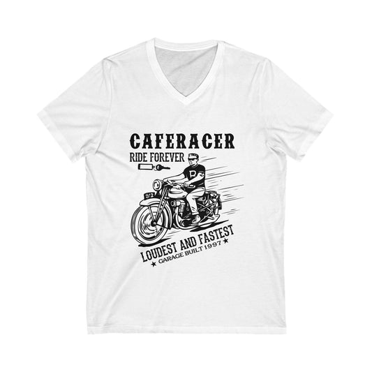 Cafe Racer Ride Forever Unisex Short Sleeve V-neck Tshirt