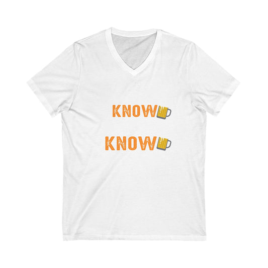 Know Science Know Beer Unisex Short Sleeve V-neck Tshirt