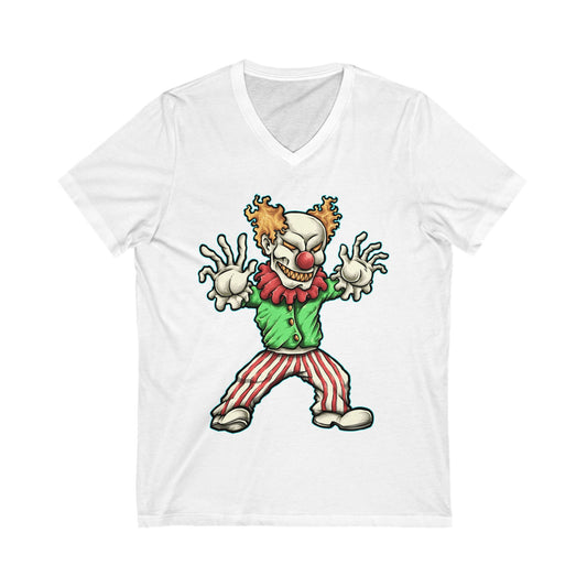 Evil Clown Unisex Short Sleeve V-neck Tshirt
