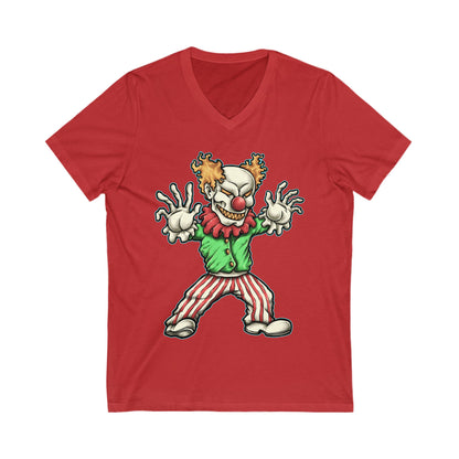 Evil Clown Unisex Short Sleeve V-neck Tshirt
