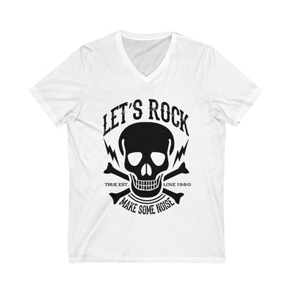 Let'S Rock Unisex Short Sleeve V-neck Tshirt