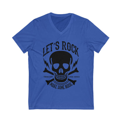 Let'S Rock Unisex Short Sleeve V-neck Tshirt