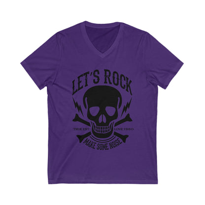 Let'S Rock Unisex Short Sleeve V-neck Tshirt