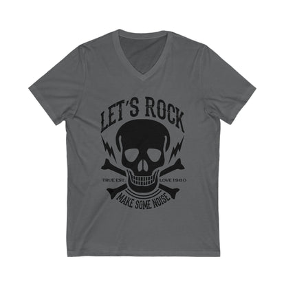Let'S Rock Unisex Short Sleeve V-neck Tshirt