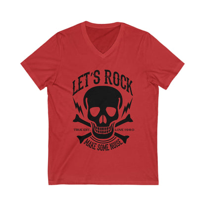 Let'S Rock Unisex Short Sleeve V-neck Tshirt