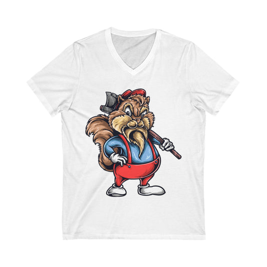 Chip Wood Cutter Unisex Short Sleeve V-neck Tshirt