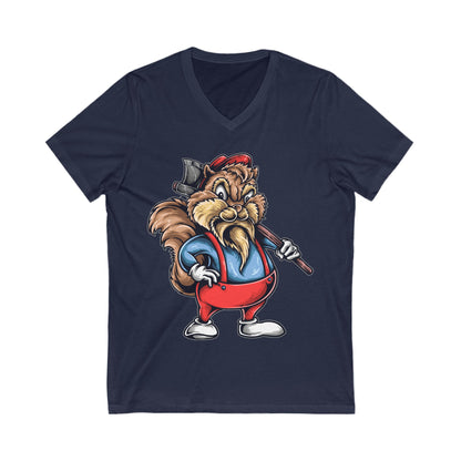 Chip Wood Cutter Unisex Short Sleeve V-neck Tshirt