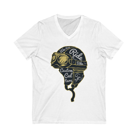 Helmet Unisex Short Sleeve V-neck Tshirt
