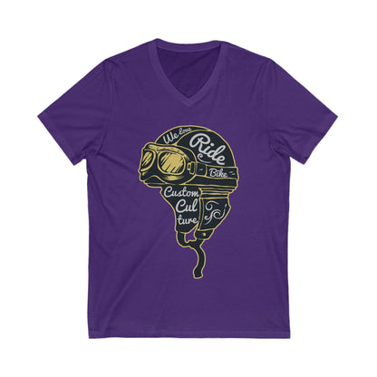 Helmet Unisex Short Sleeve V-neck Tshirt