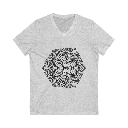 Mandala_102 Unisex Short Sleeve V-neck Tshirt