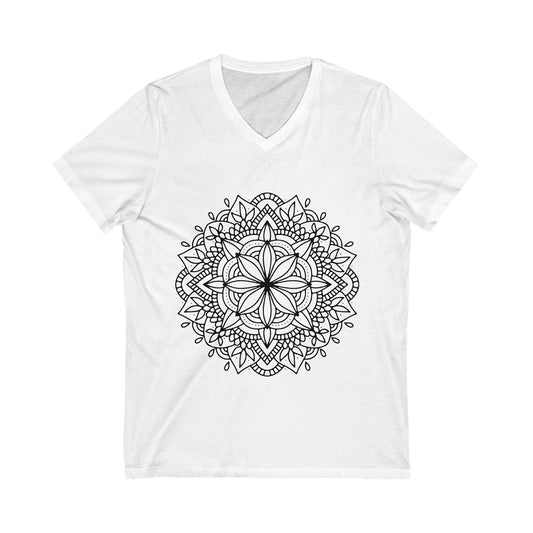 Mandala_108 Unisex Short Sleeve V-neck Tshirt