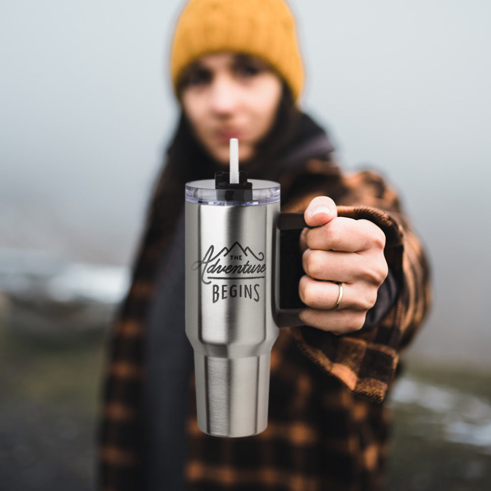 40 oz. Stainless Steel Travel Mugs with Handle