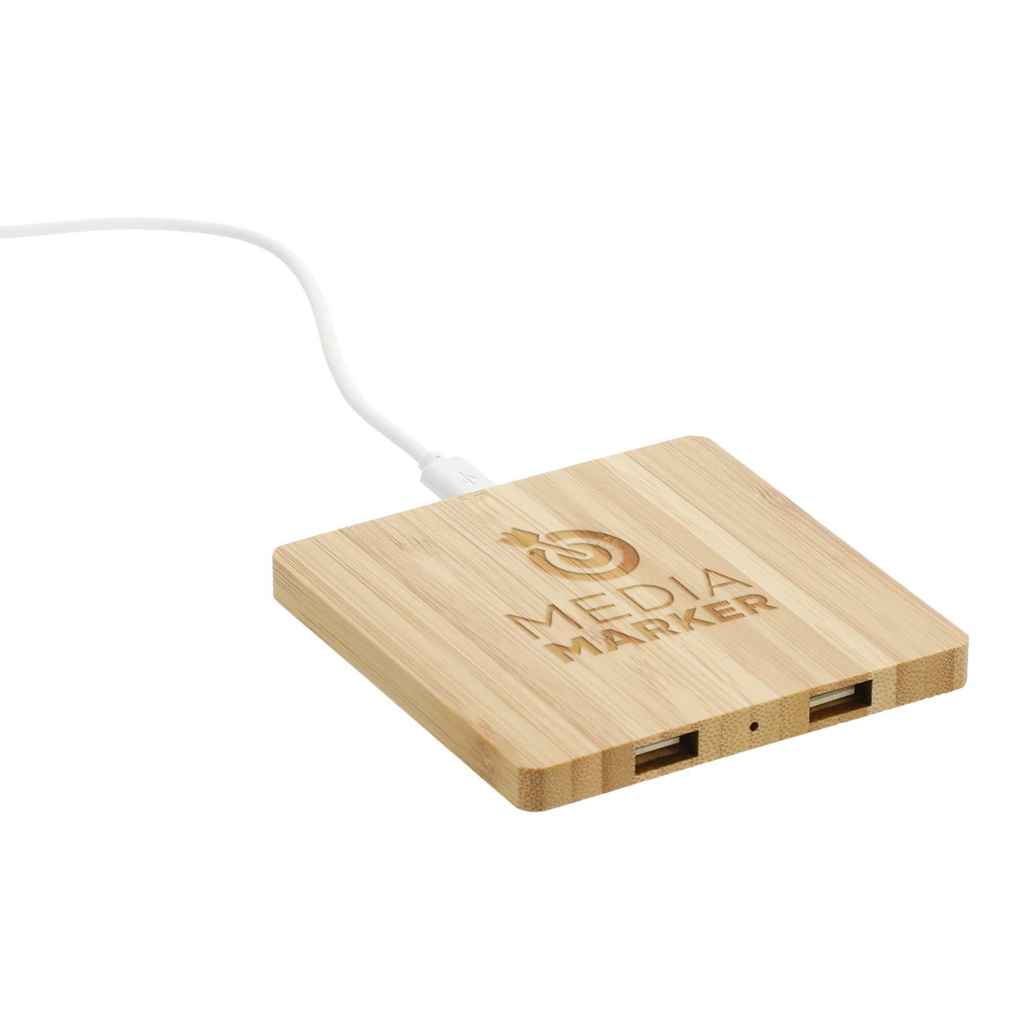 FSC® 100% Bamboo Wireless Charging Pad with Dual Outputs